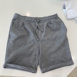 Zara Men's Heather Gray Athletic Drawstring Shorts
